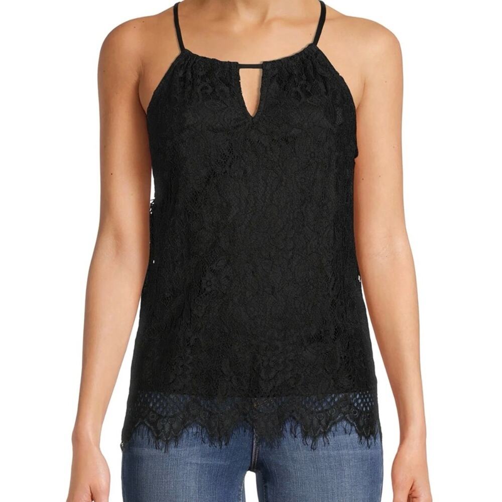 No boundaries black sleeveless lace blouse size XL (15–17)